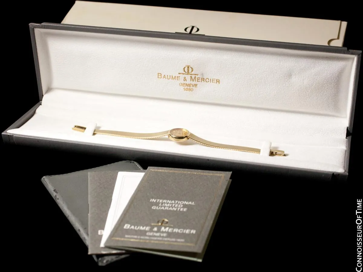 Baume & Mercier Vintage Ladies Bracelet Watch with Box & Papers - 14K Gold