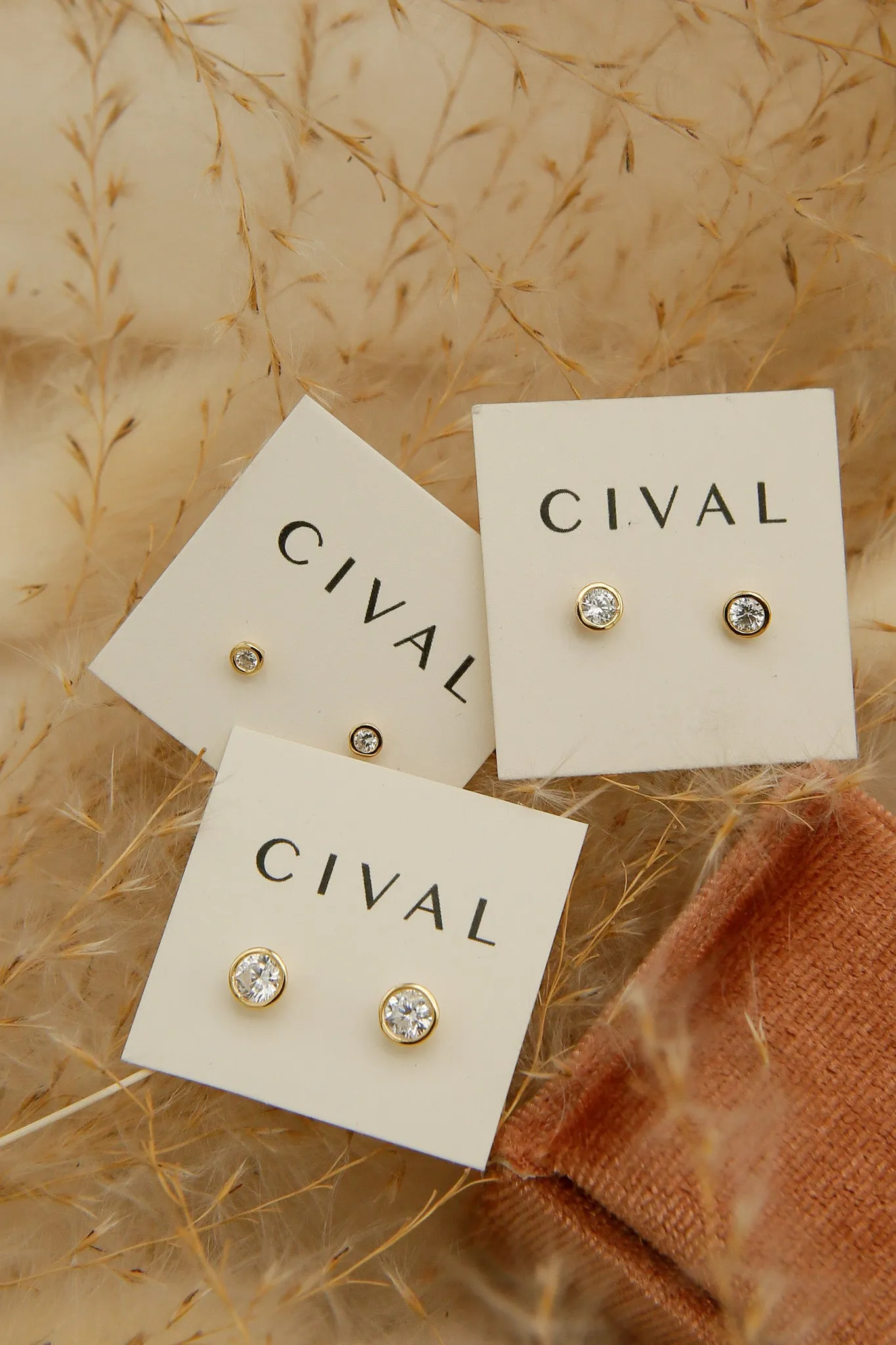 Bezel Set Post Earrings