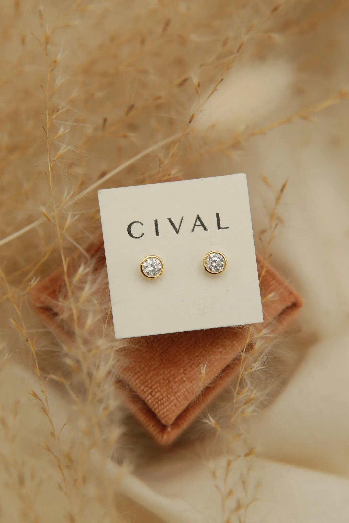 Bezel Set Post Earrings