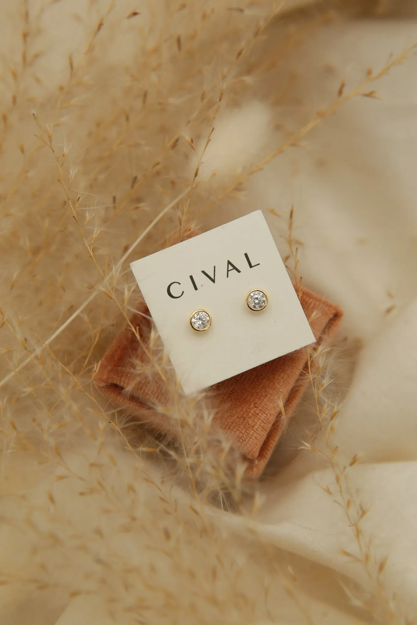 Bezel Set Post Earrings