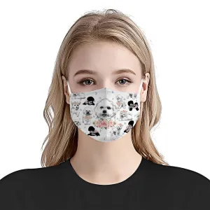 Bichon Frise Floral Vintage EZ07 2406 Face Mask