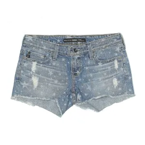 BIG STAR Remy Low Rise Fit cut-off distressed frayed denim shorts stars sz25 EUC