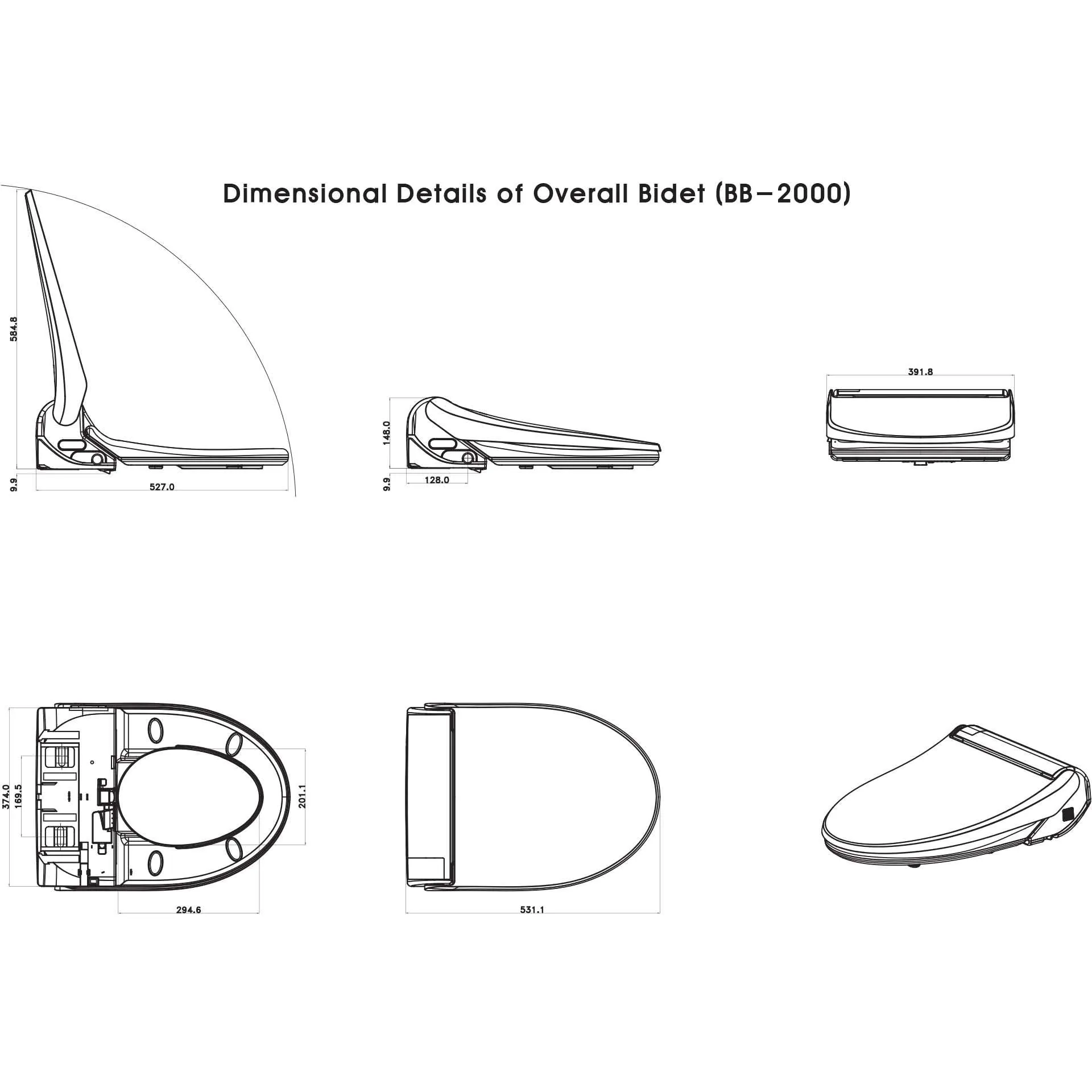 Bio Bidet BB-2000 Bliss Bidet Toilet Seat