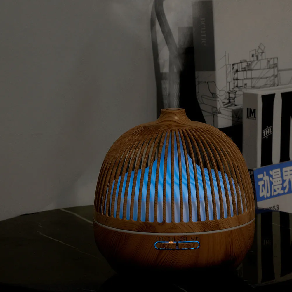 Birdcage Aromatherapy Machine Hollow Wood Grain Ultrasonic Humidifier