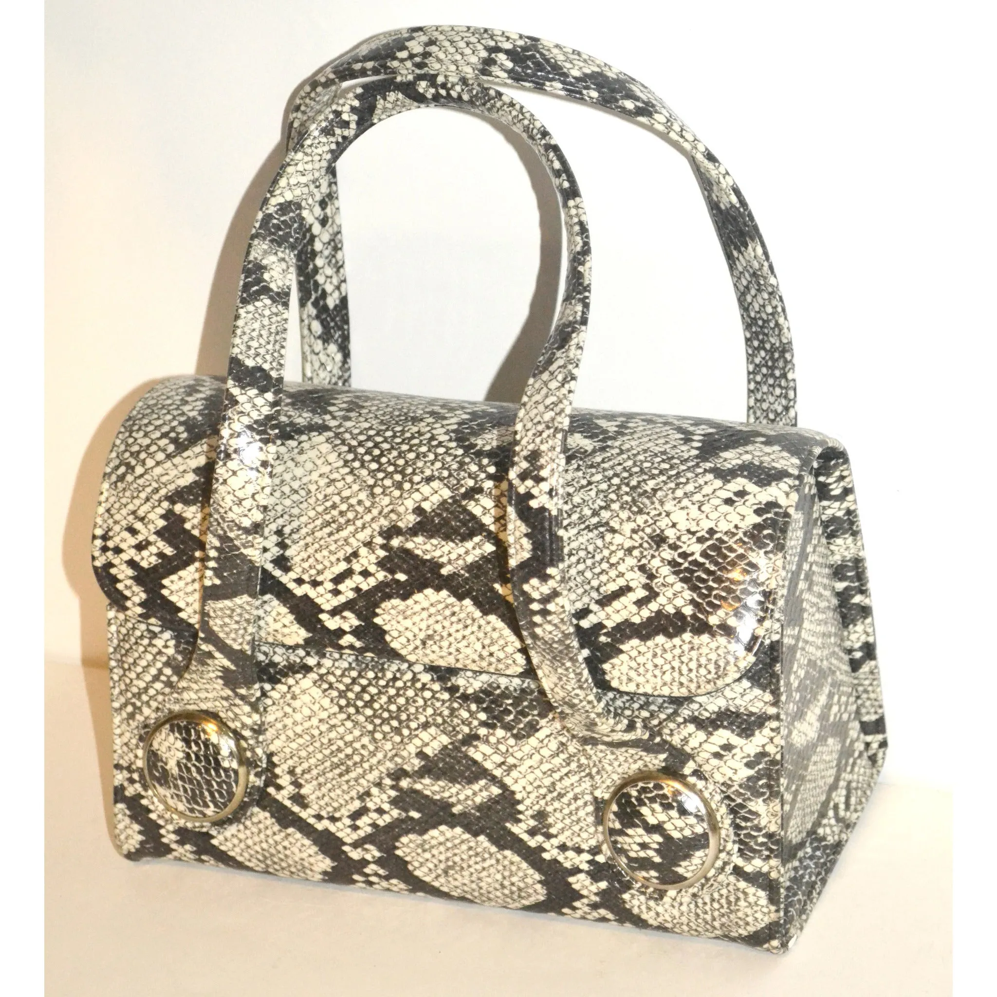 Black & White Faux Lizard Purse