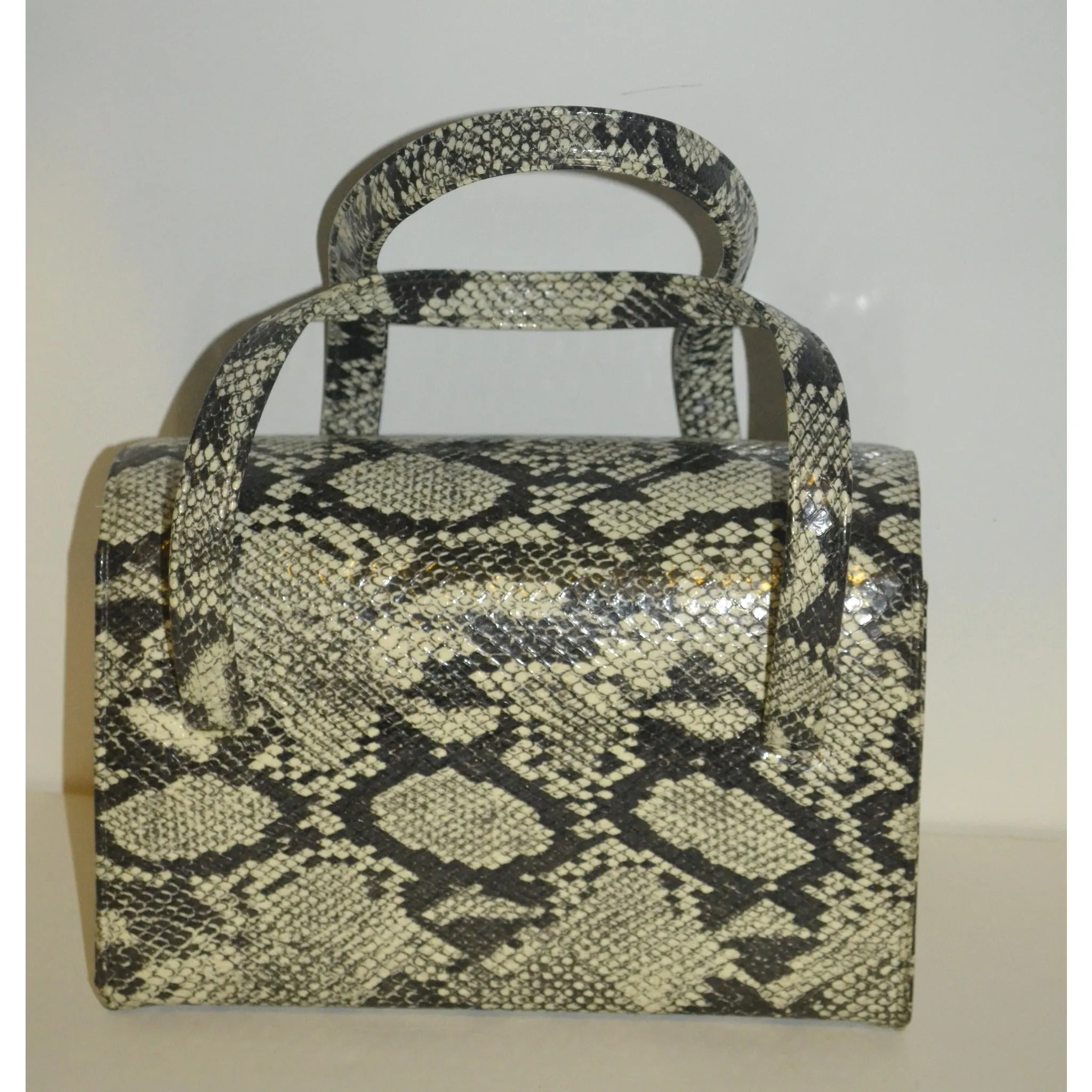 Black & White Faux Lizard Purse