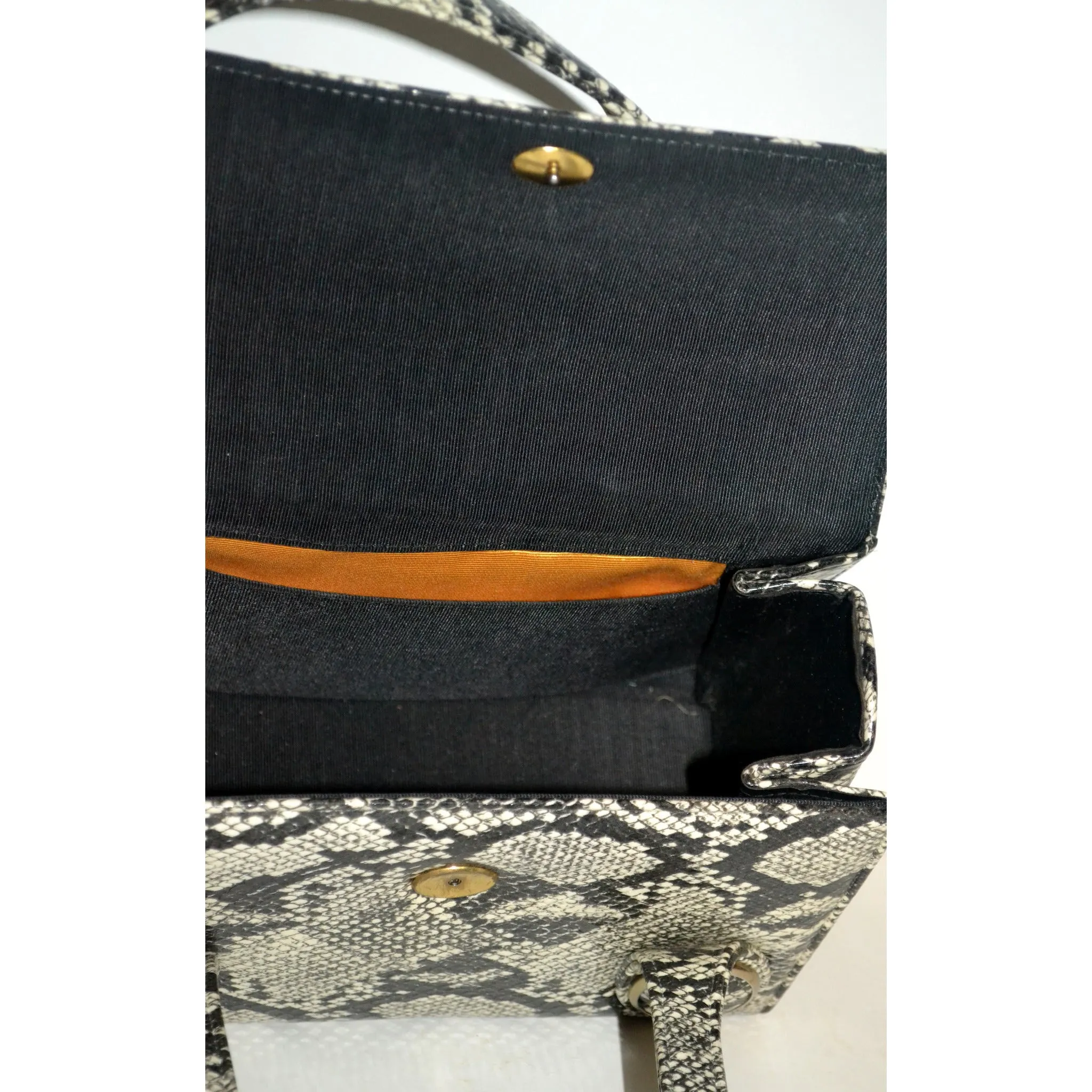 Black & White Faux Lizard Purse