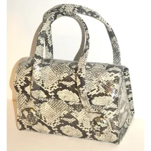 Black & White Faux Lizard Purse