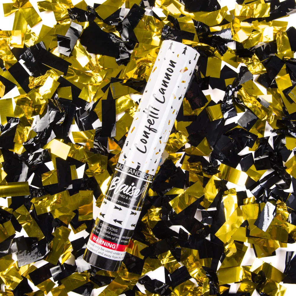 Black and Gold Confetti Cannon