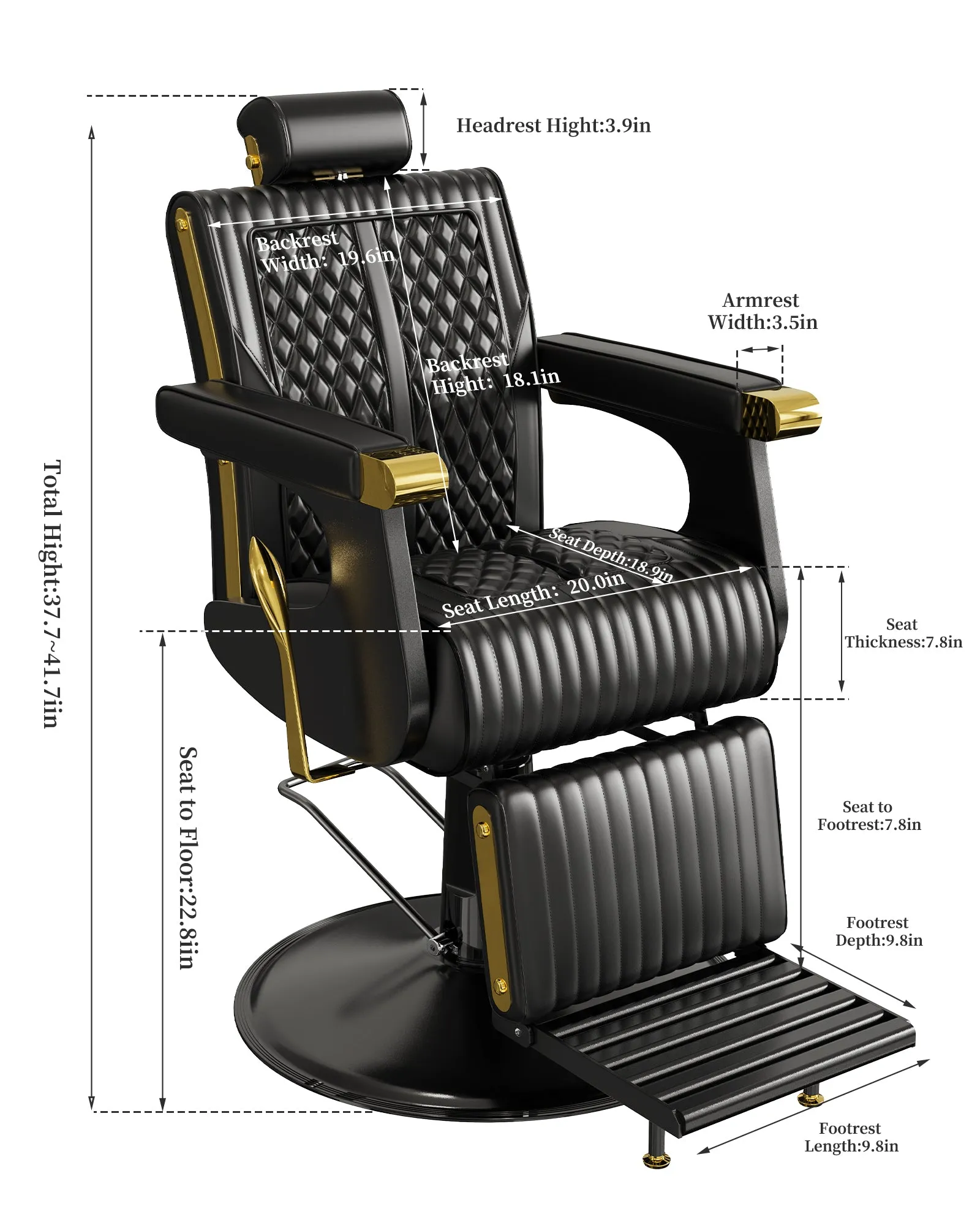 Black Barber Chair BS-161-BLK