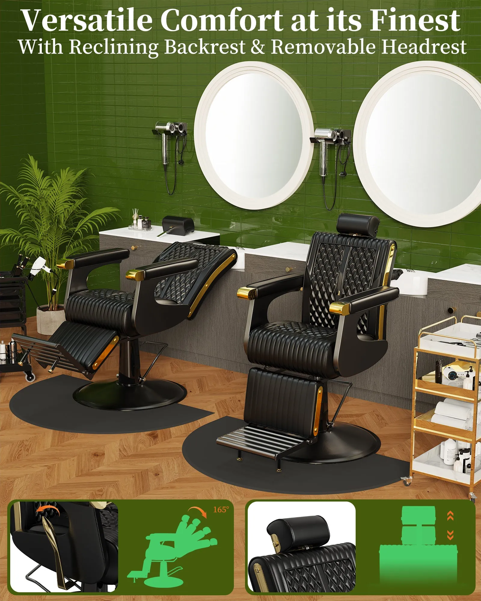 Black Barber Chair BS-161-BLK
