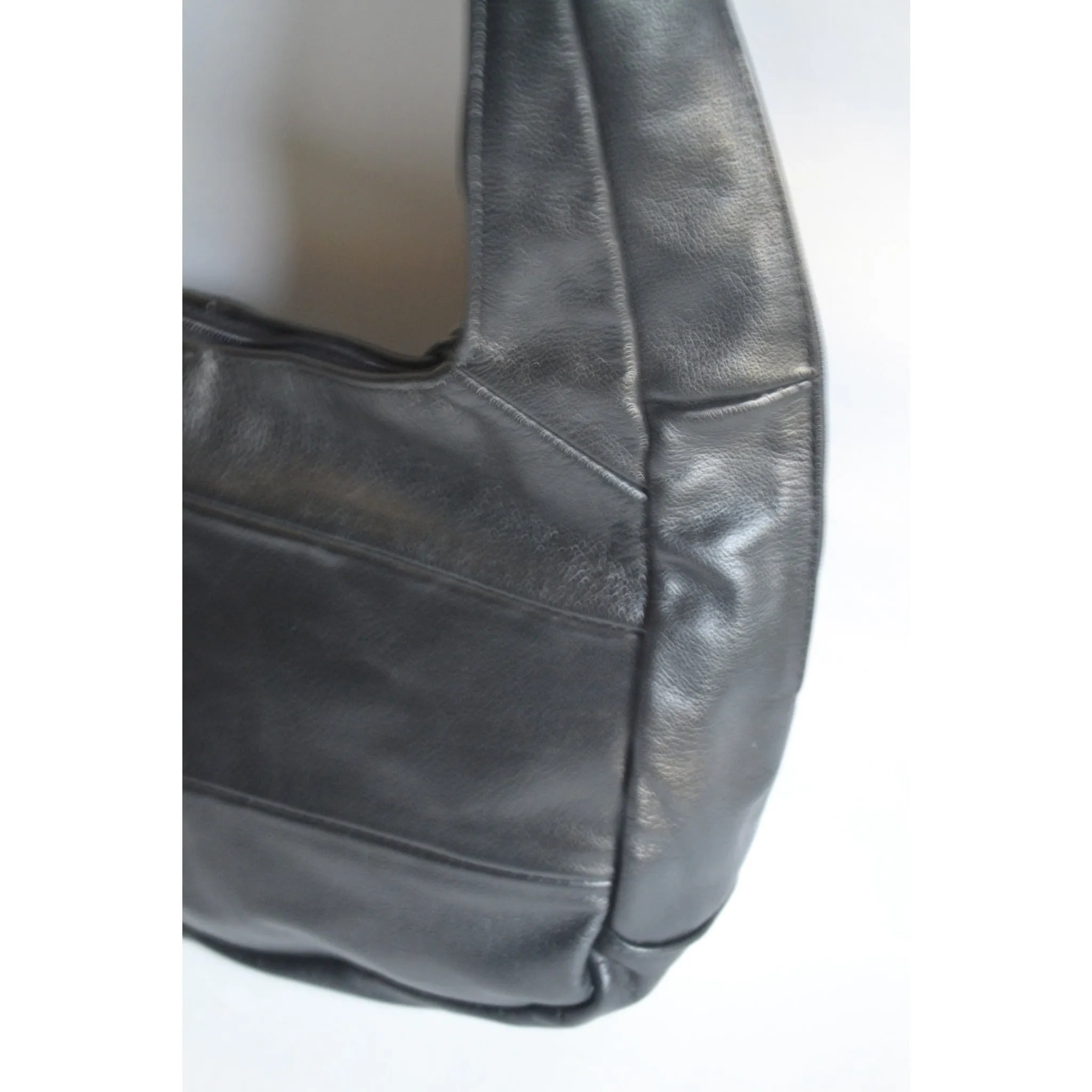 Black Bohemian Slouch Leather Purse