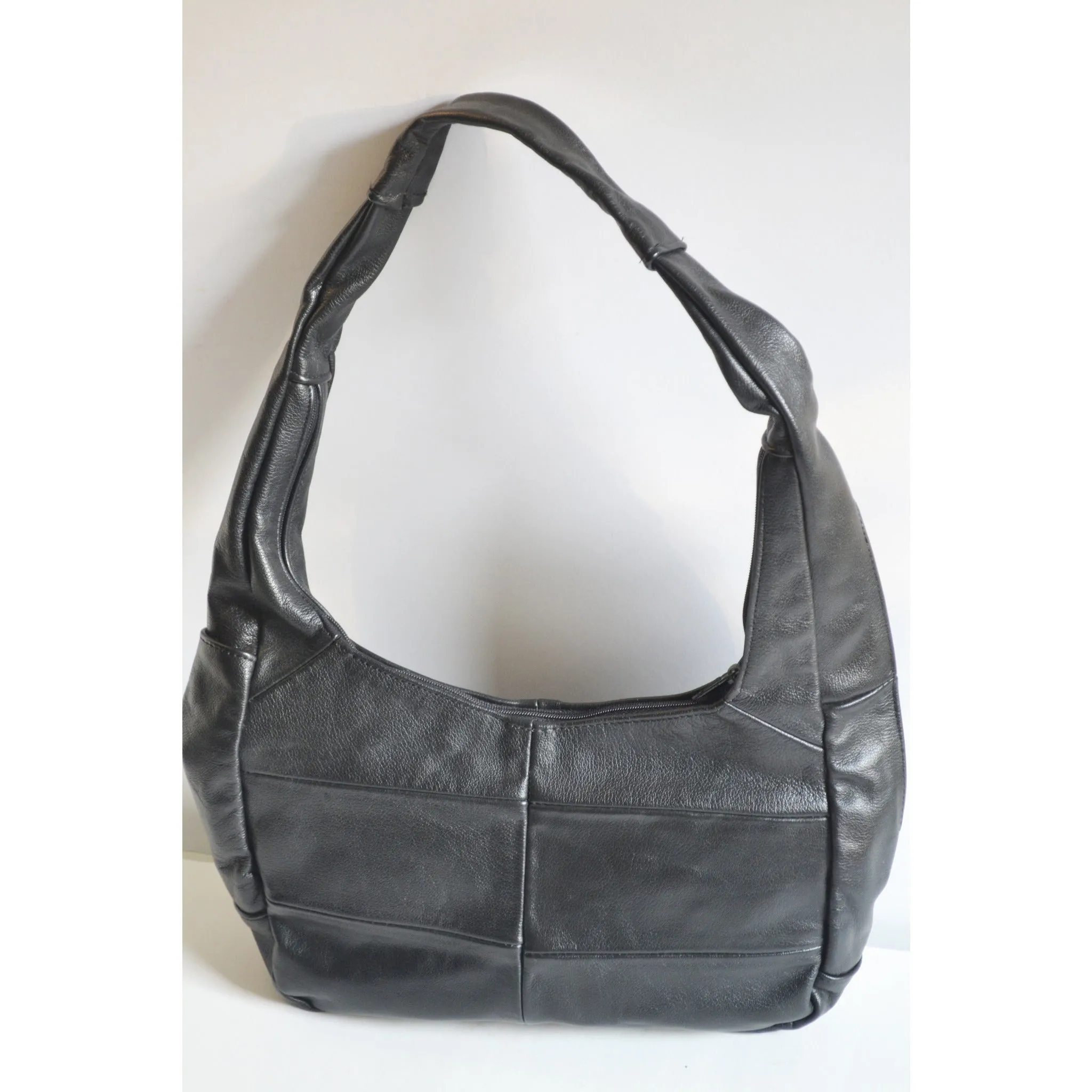 Black Bohemian Slouch Leather Purse