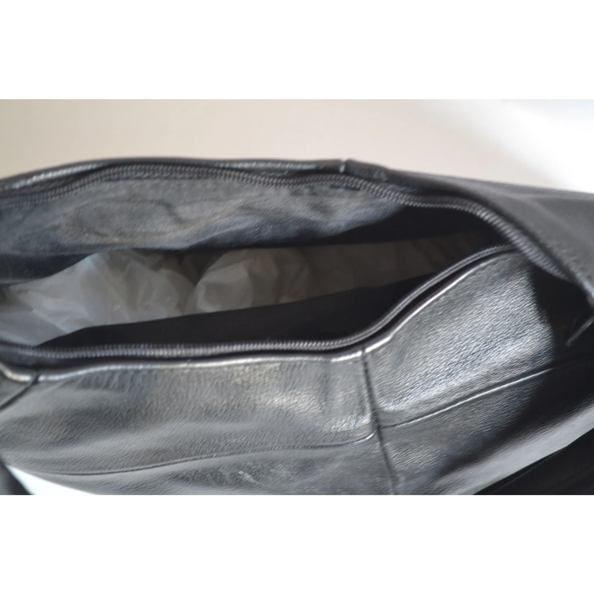 Black Bohemian Slouch Leather Purse