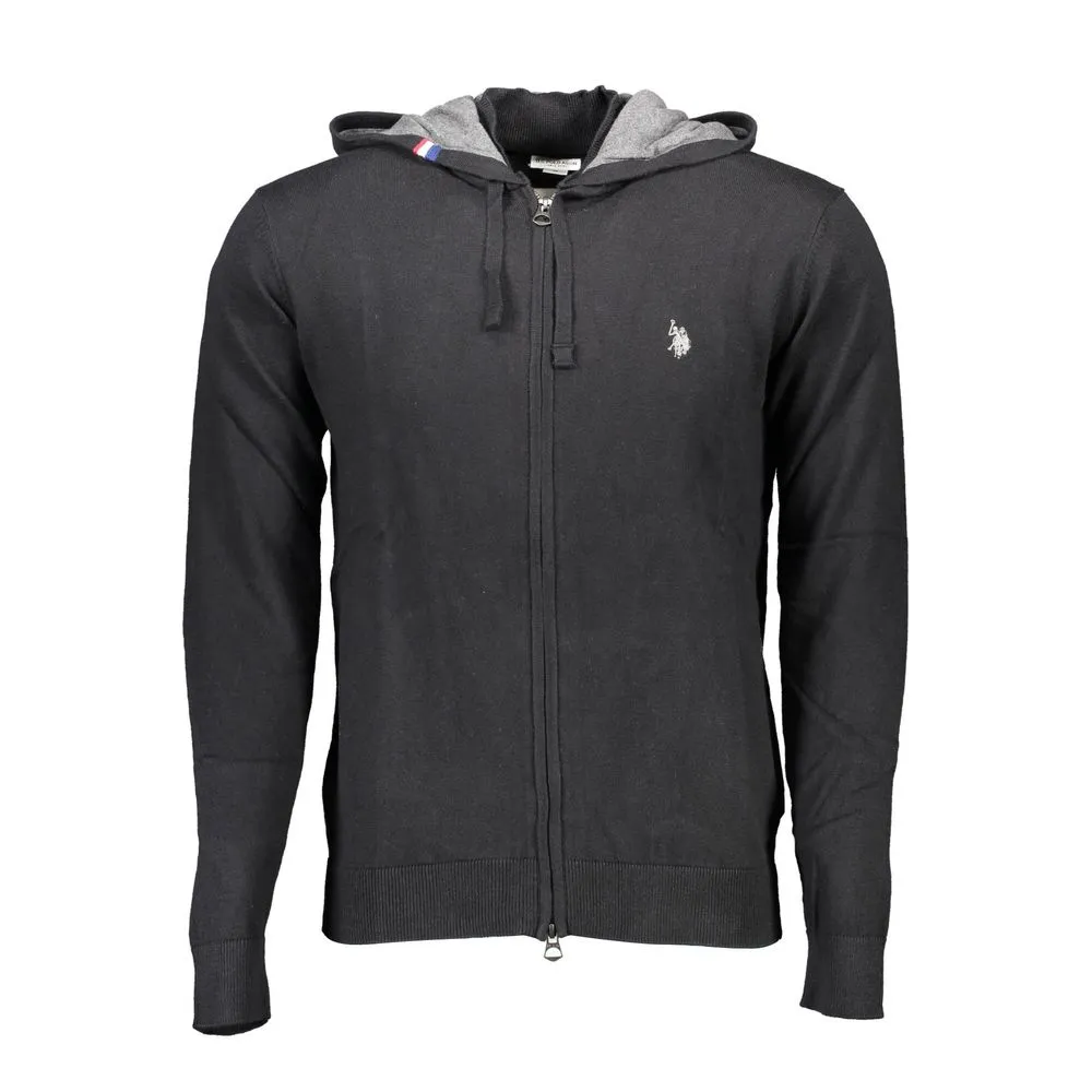Black Cotton Mens Cardigan