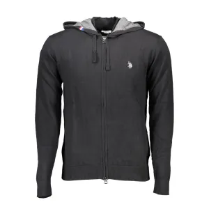 Black Cotton Mens Cardigan