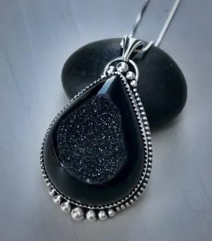 Black Druzy Pendant