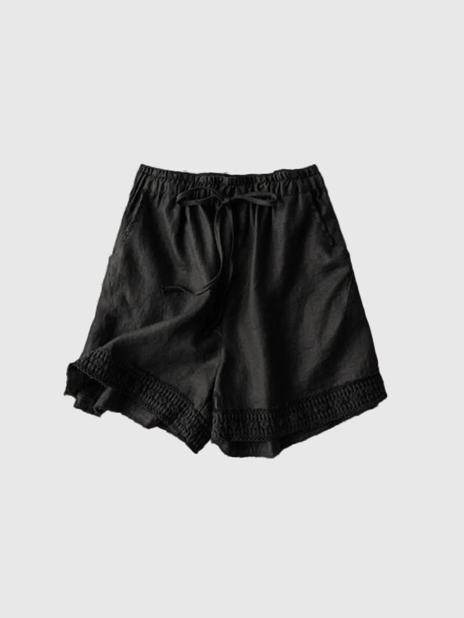 Black Lace Detailed Shorts