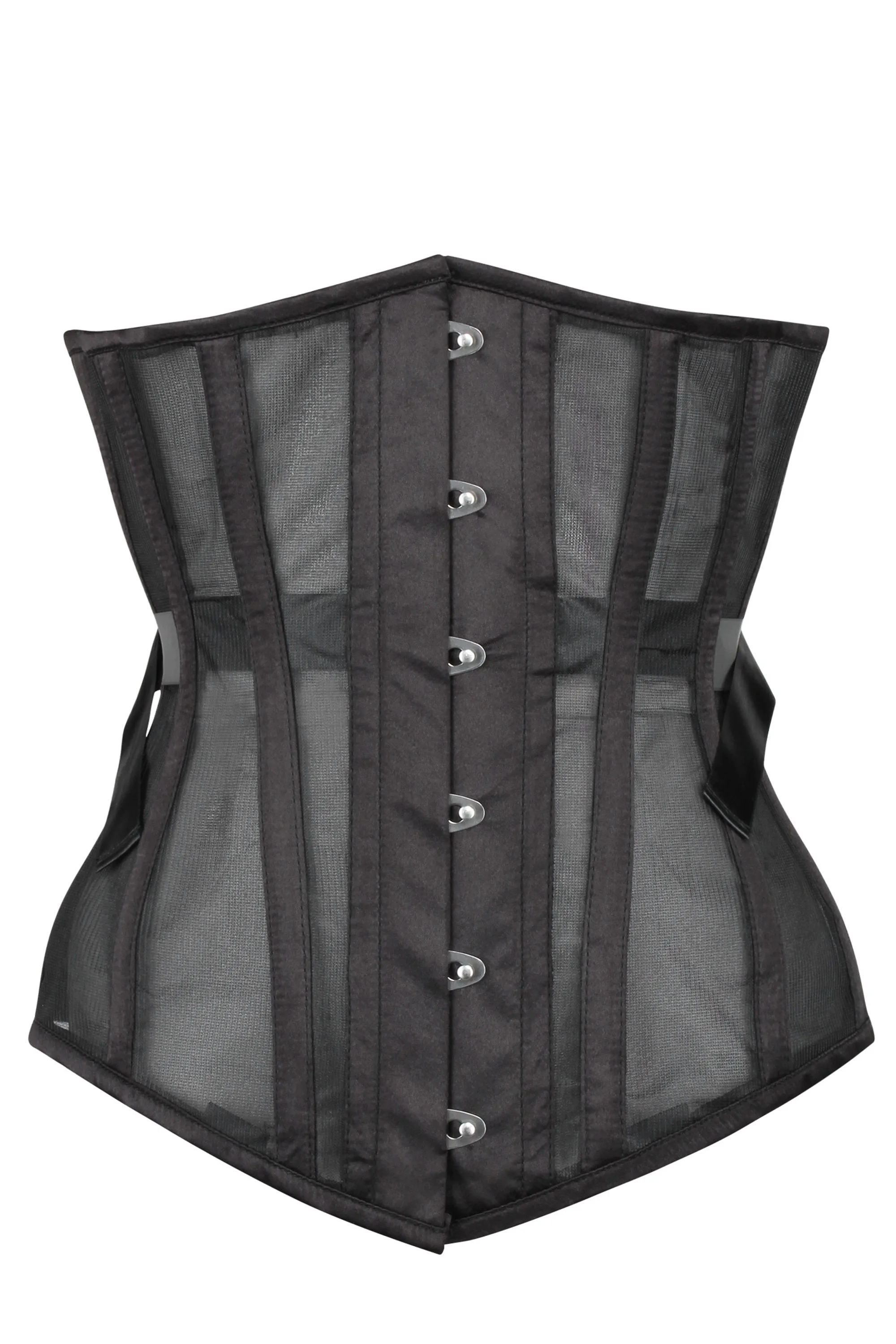 Black Longline Mesh Underbust with Fan Lacing
