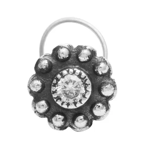 Black Oxidized Indian Jewelry For Women 925 Sterling Silver Plated Piercing Nose Pin For Her