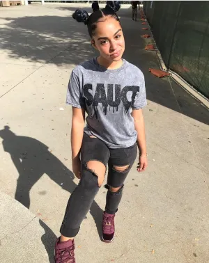 Black Sauce | Gray Vintage Wash Tee