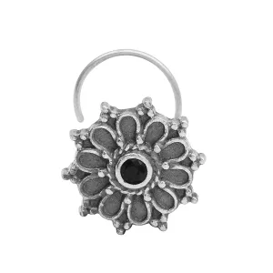 Black Spinel Stone Oxidized Nose Pin Indian Traditional Nose Pin Unique Piercing Nose Pin