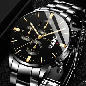 Black Stainless Steel Luxury Men's Watch