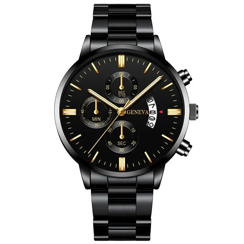 Black Stainless Steel Luxury Men's Watch