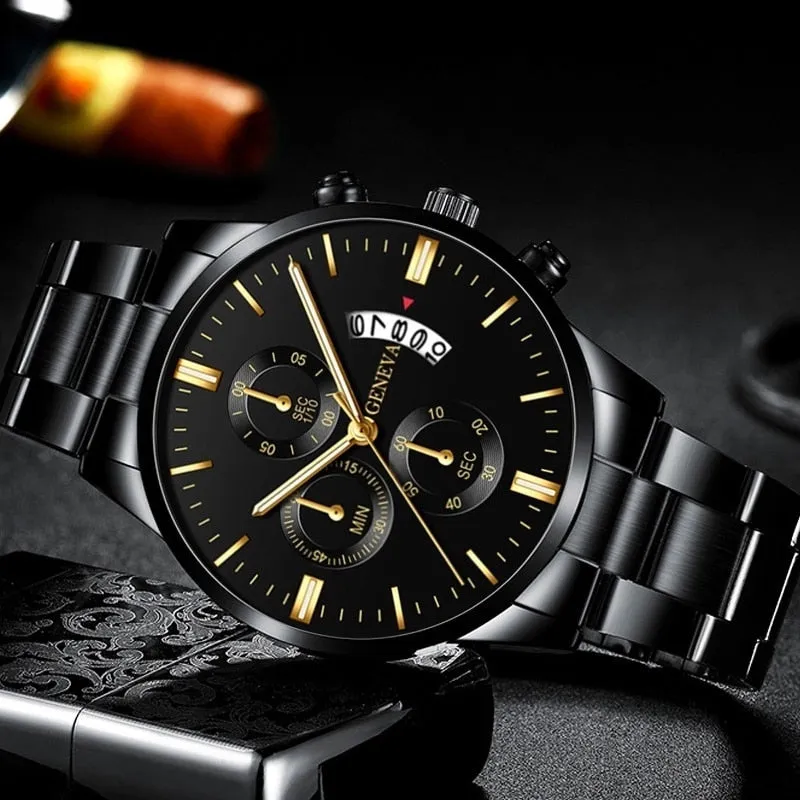 Black Stainless Steel Luxury Men's Watch