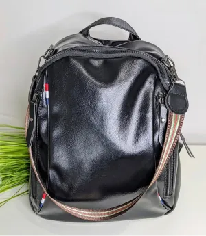 Black Vintage Feels Backpack Crossbody