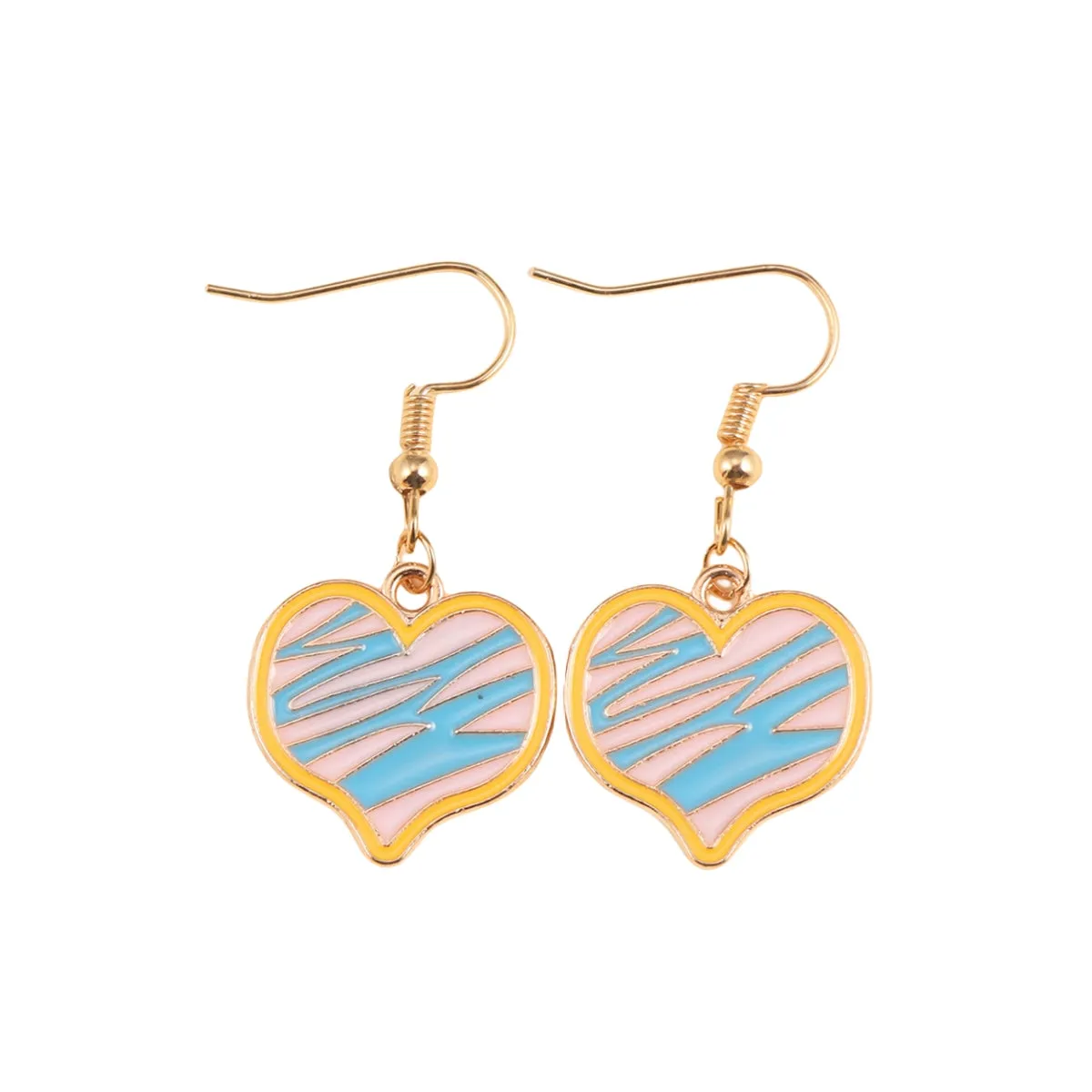 Blue & White Heart Drop Earrings