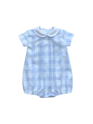 Blue and White Check Romper