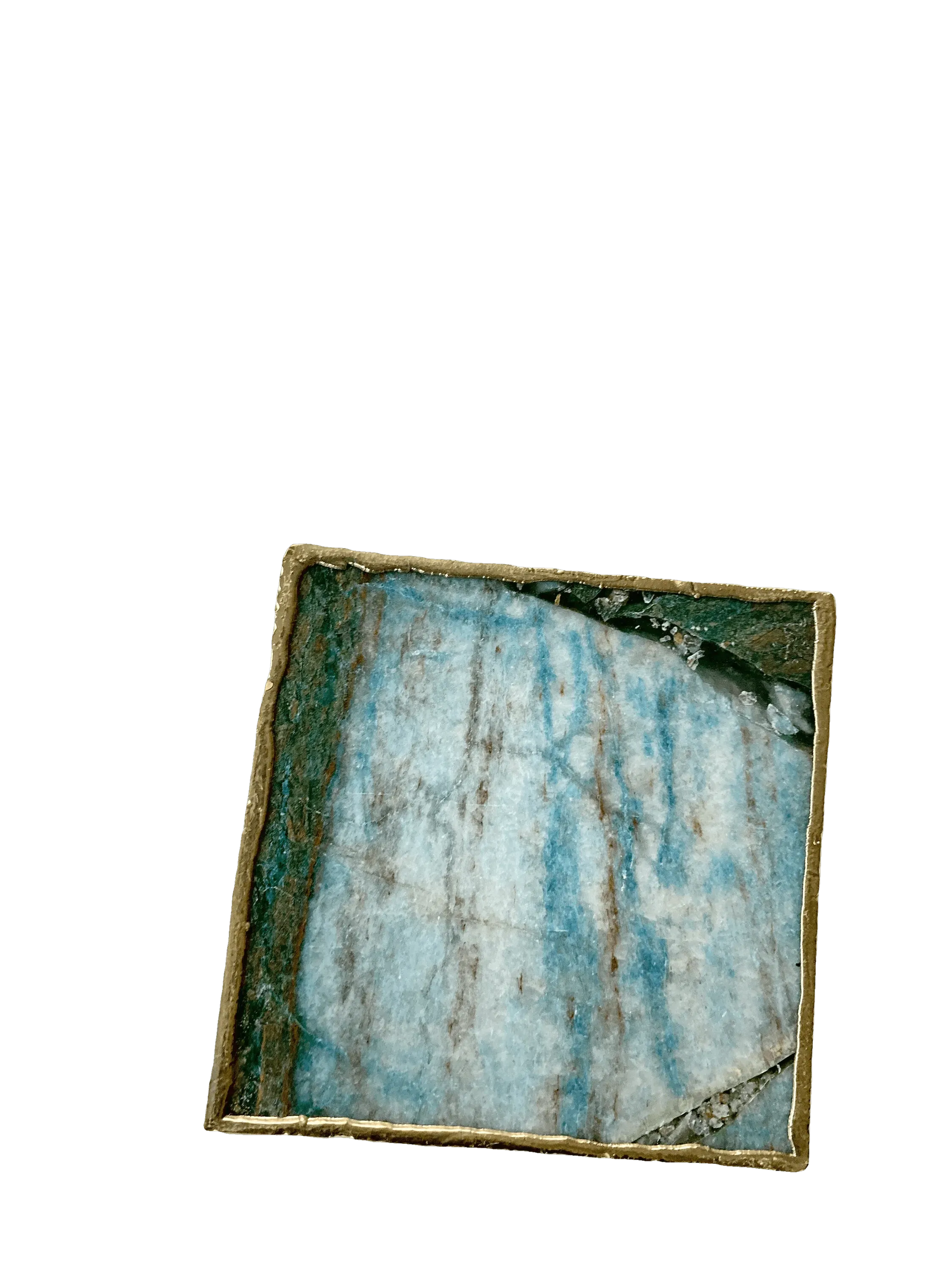 Blue-Green Composite Agate Coasters - Set of 4