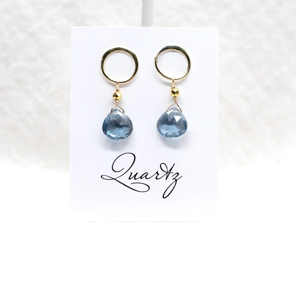 Blue Quartz Luna Silver Earrings