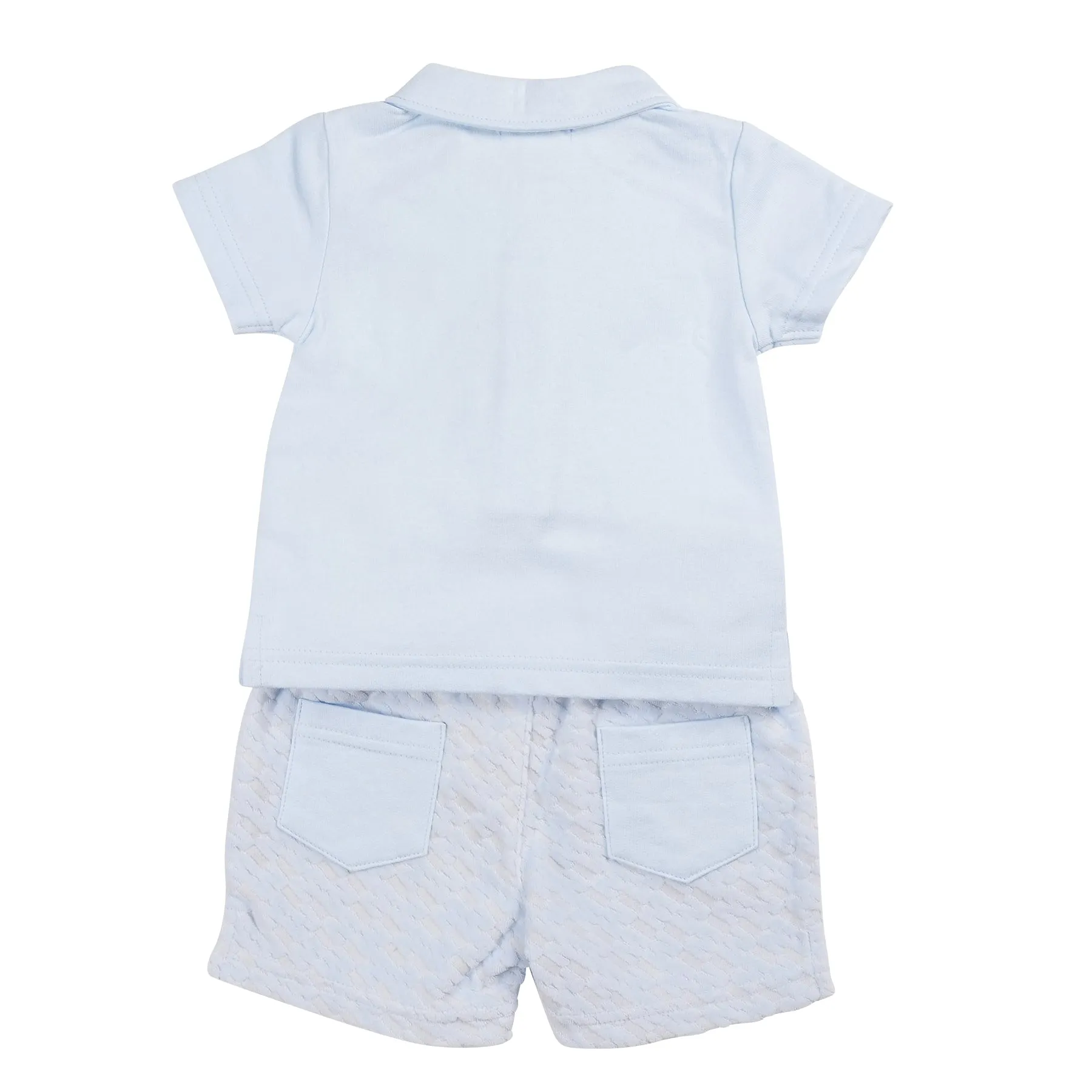 Blue Velour Polo Top & Short