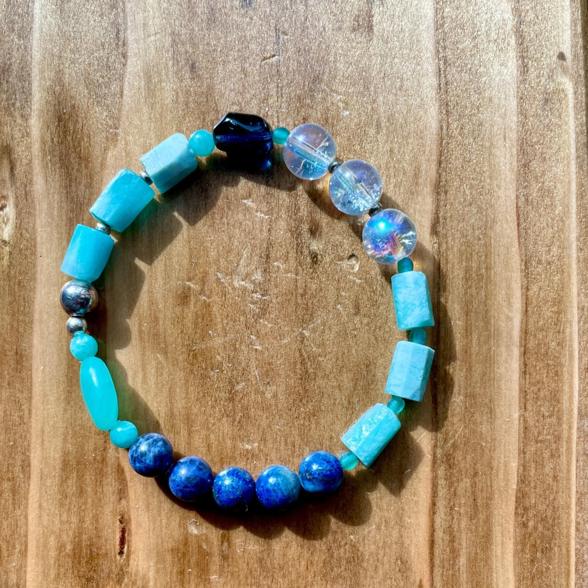 Blue Vibes Amazonite and Lapis bracelet