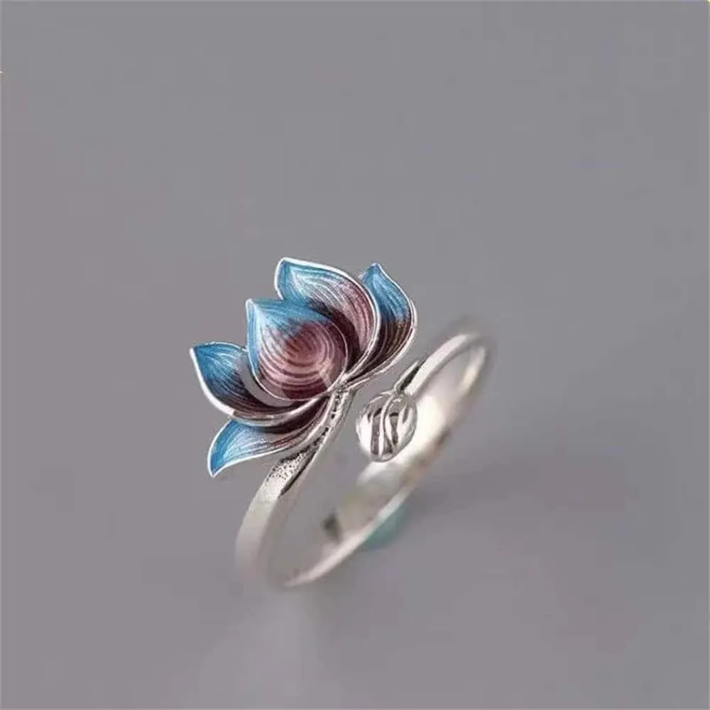 Bohemian Vintage Style Lotus Flower Design Ring