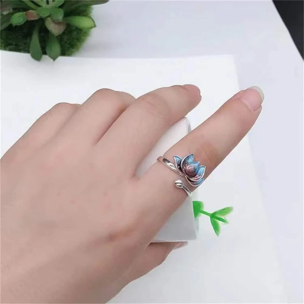 Bohemian Vintage Style Lotus Flower Design Ring
