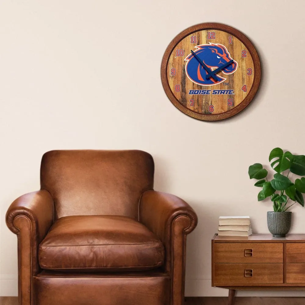 Boise State Broncos: "Faux" Barrel Top Wall Clock