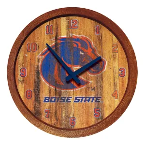 Boise State Broncos: Weathered "Faux" Barrel Top Wall Clock