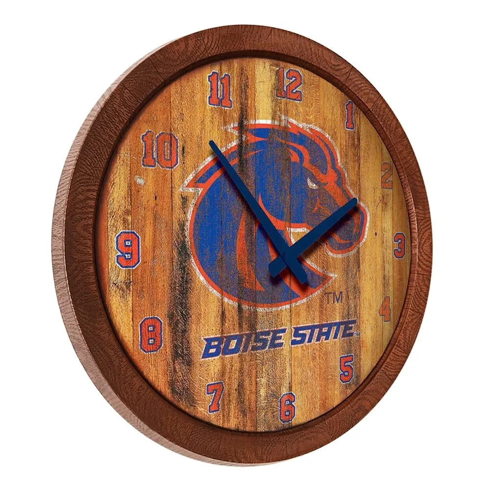 Boise State Broncos: Weathered "Faux" Barrel Top Wall Clock