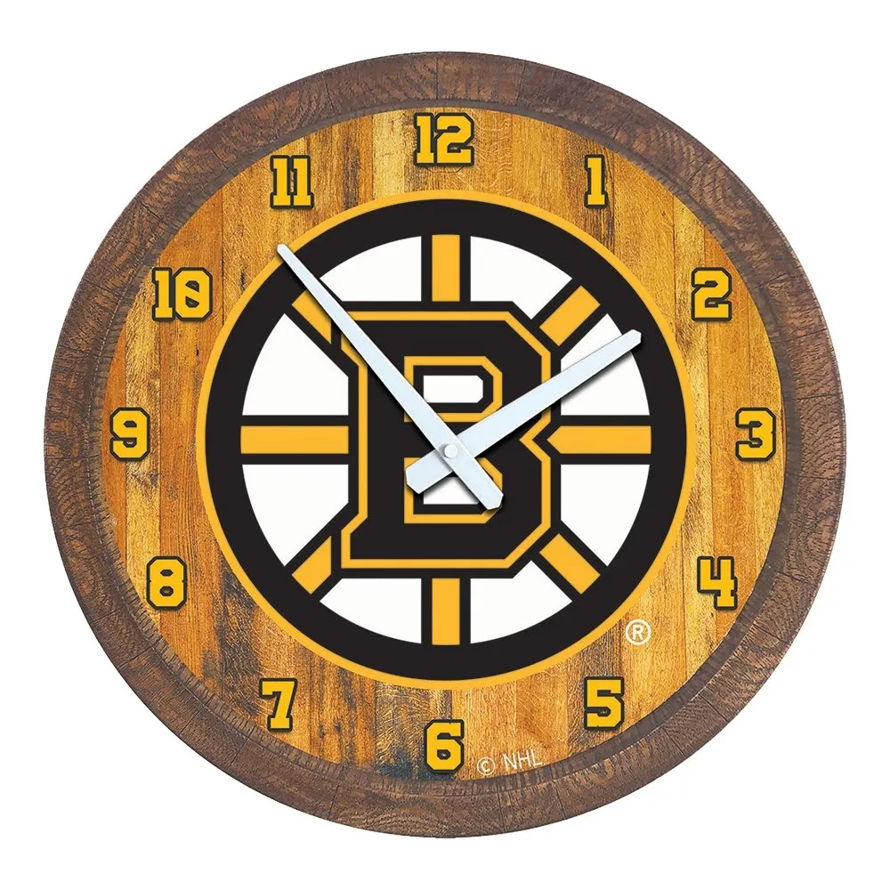 Boston Bruins: "Faux" Barrel Top Wall Clock