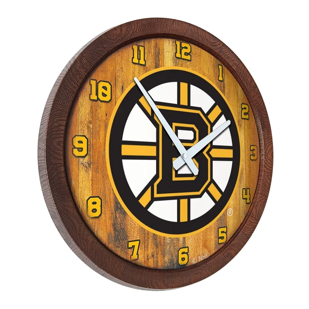 Boston Bruins: "Faux" Barrel Top Wall Clock