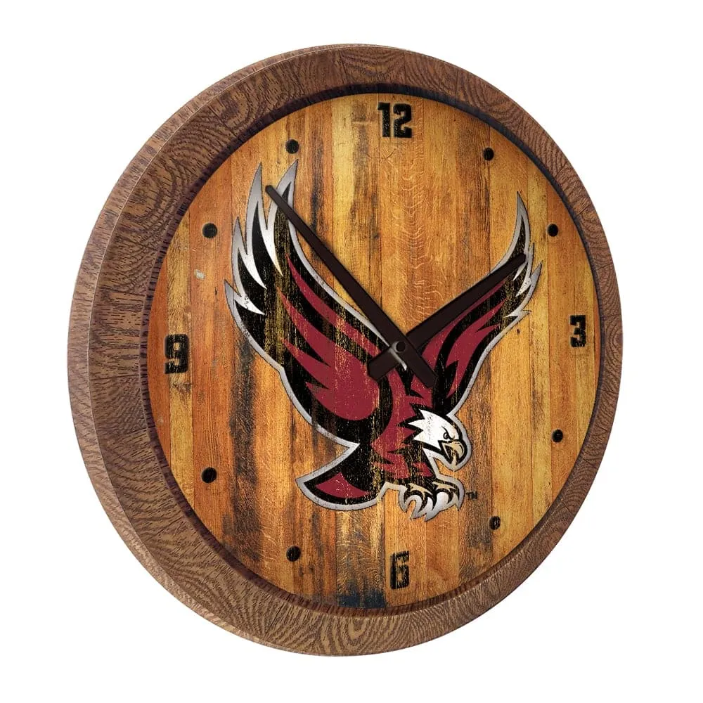 Boston College Eagles: Eagle - Weathered "Faux" Barrel Top Wall Clock