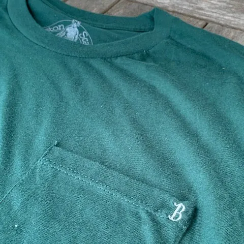 Boston Scally The Basics Pocket Tee T-Shirt - Forest Green