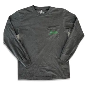 Boston Scally The Irish Rose Long Sleeve Pocket Tee T-Shirt - Vintage Black