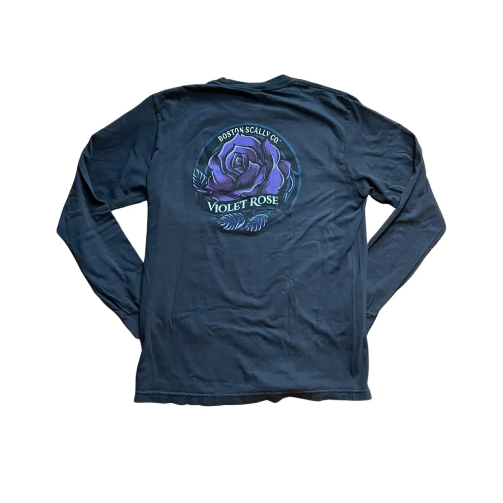 Boston Scally The Violet Rose Long Sleeve Tee T-Shirt - Vintage Black