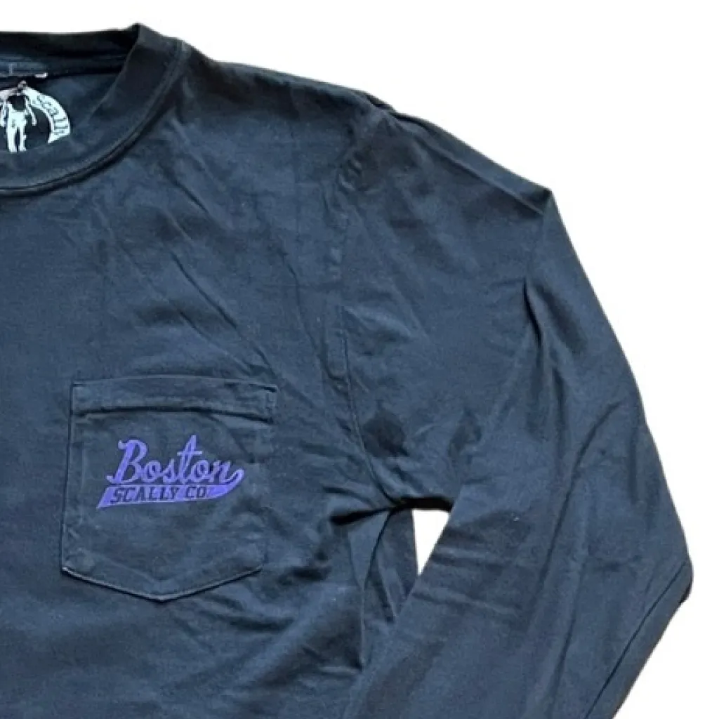 Boston Scally The Violet Rose Long Sleeve Tee T-Shirt - Vintage Black
