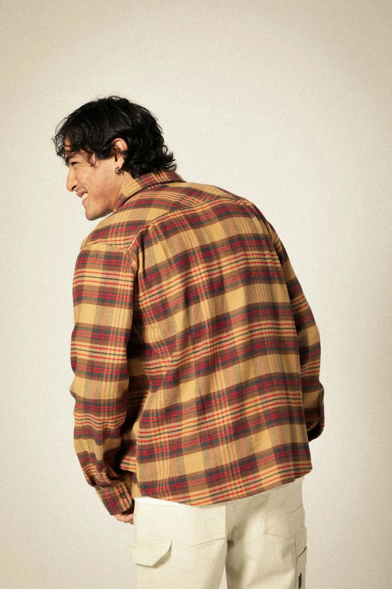 Bowery Flannel | Curry/Washed Black/Crimson