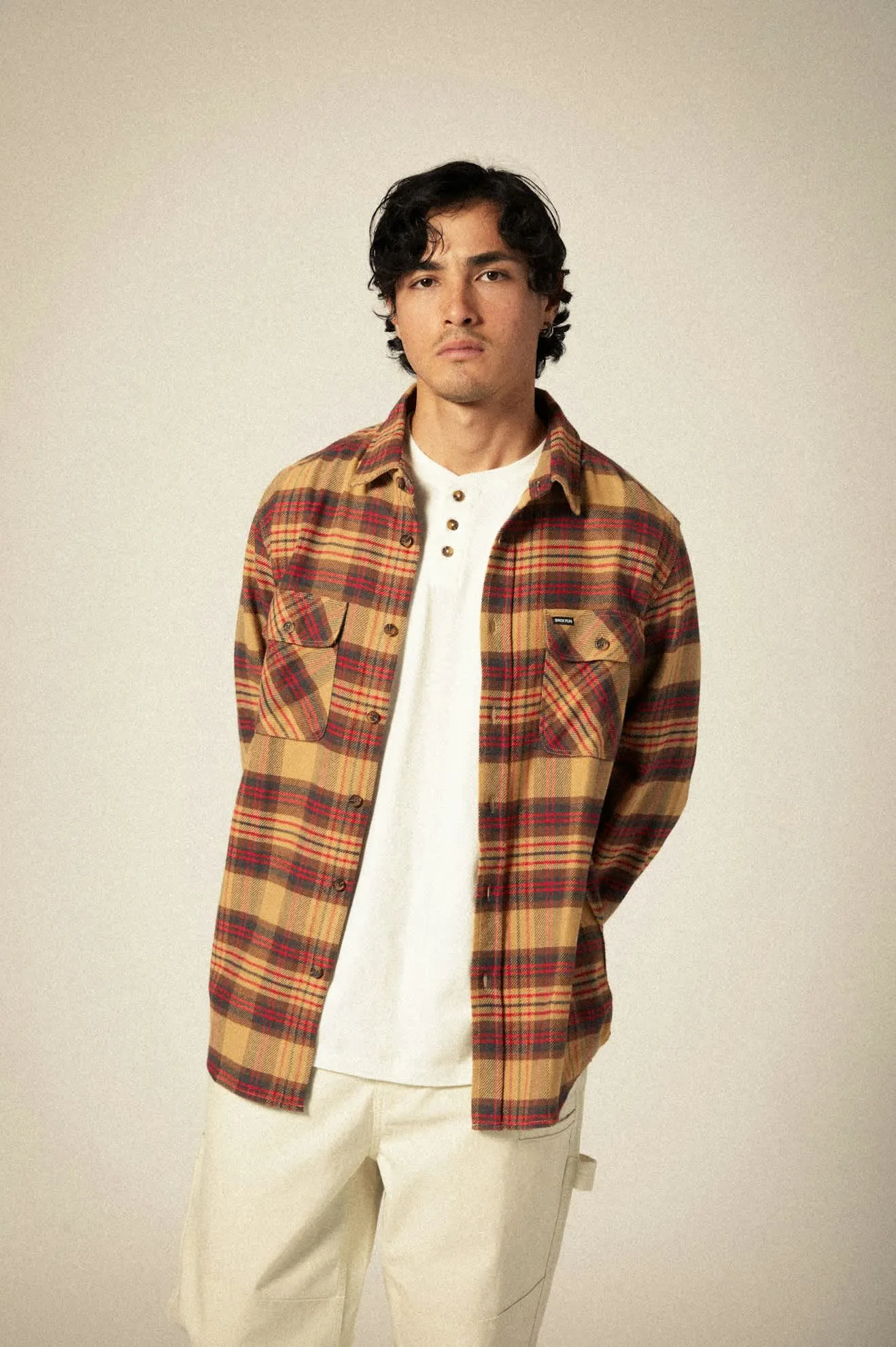 Bowery Flannel | Curry/Washed Black/Crimson